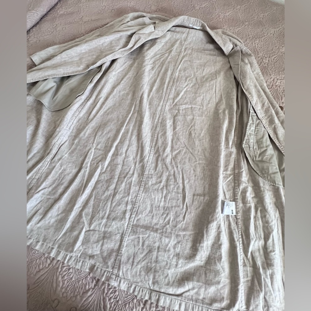 Uniqlo Light Brown Linen Light Weight Coat - Picture 6 of 7